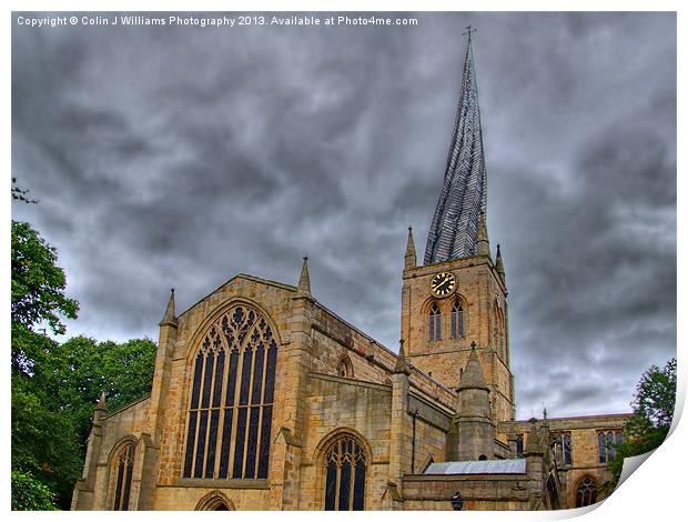 Chesterfield Crooked Spire 1 Print by Colin Williams Photography