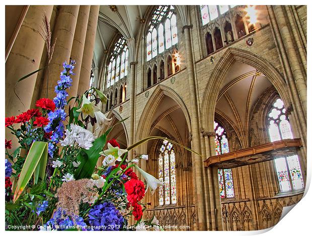 Flowers York Minster Print by Colin Williams Photography
