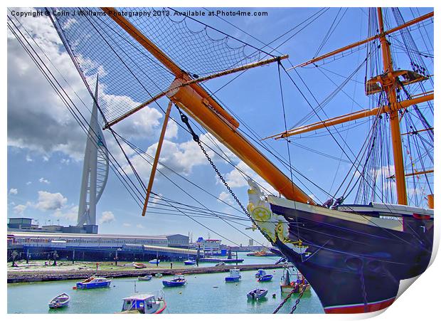 HMS Warrior Portsmouth Dockyard Print by Colin Williams Photography