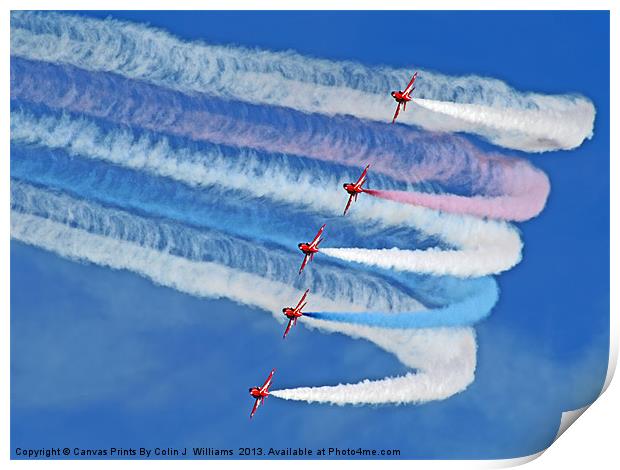 Smokin !! - The Red Arrows - Duxford 26.05.2013 Print by Colin Williams Photography