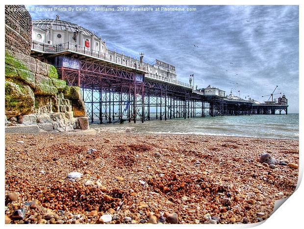 Brighton Pier And Beach Print by Colin Williams Photography