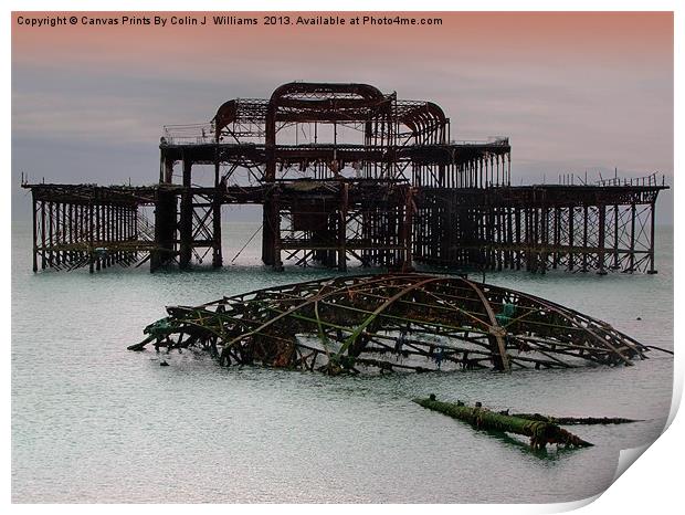 The West Pier Brighton Print by Colin Williams Photography