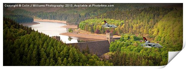 Tornado GR4s 617 Squadron Over The Howden Dam Print by Colin Williams Photography