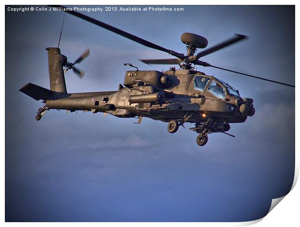 Apache Attack Chopper Print by Colin Williams Photography