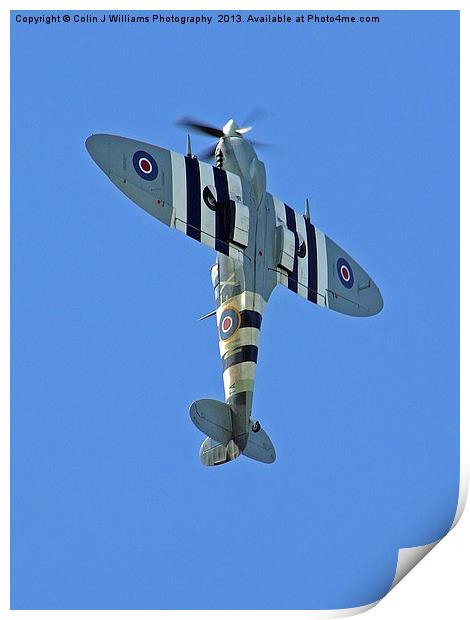 Vertical Climb - Supermarine Spitfire IX Print by Colin Williams Photography