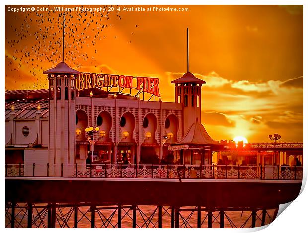 Roosting Starlings - Brighton Pier Print by Colin Williams Photography