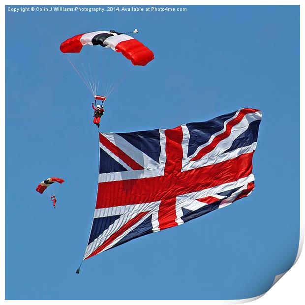 Flying The Flag - The Red Devils - Duxford 2014 Print by Colin Williams Photography