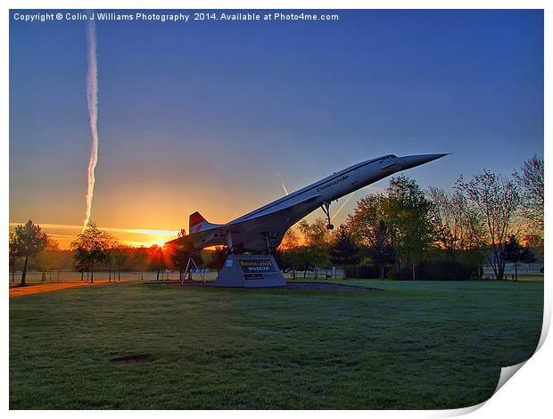  Concorde Sunrise 4 - Brooklands Print by Colin Williams Photography