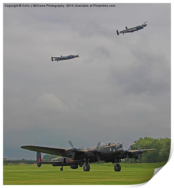  3 Lancasters Print by Colin Williams Photography