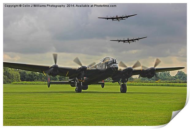   3 Lancasters - East Kirkby  Print by Colin Williams Photography