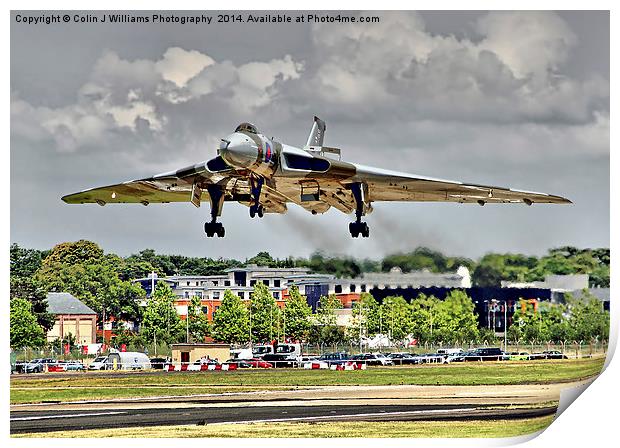  Vulcan To The Skies Landing - Farnborough 2014 Print by Colin Williams Photography