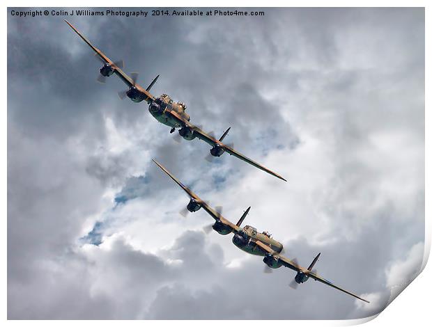  The 2 Lancasters Dunsfold  Print by Colin Williams Photography