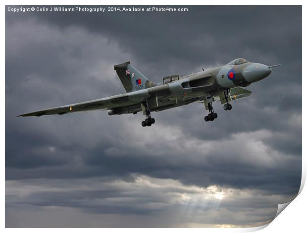  Vulcan on Final Approach Print by Colin Williams Photography
