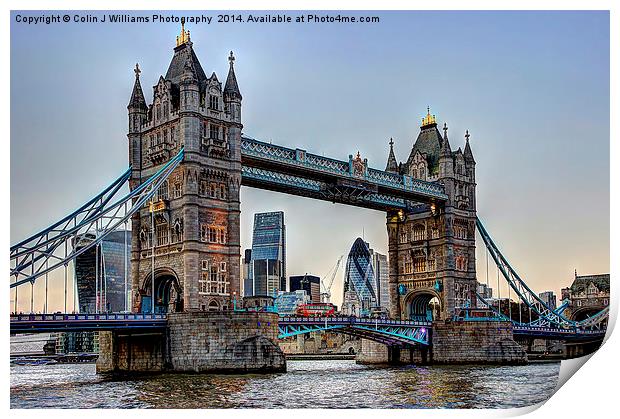 Tower Bridge And The City 2 Print by Colin Williams Photography