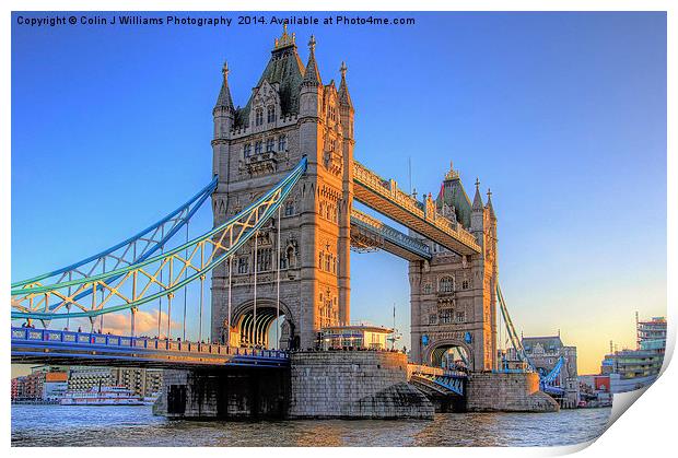  Tower Bridge The Golden Hour Print by Colin Williams Photography