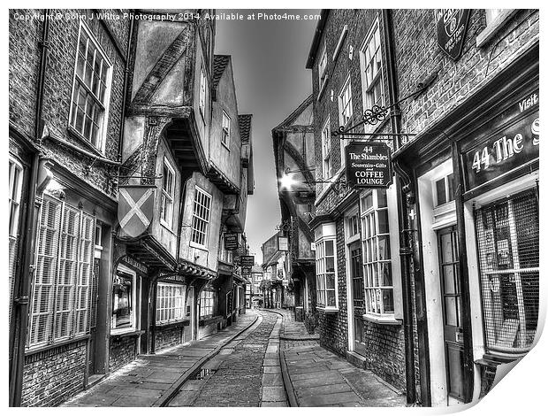  The Shambles York BW Print by Colin Williams Photography