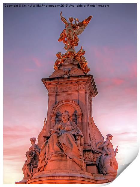  Victoria Memorial at Sunset 2 Print by Colin Williams Photography