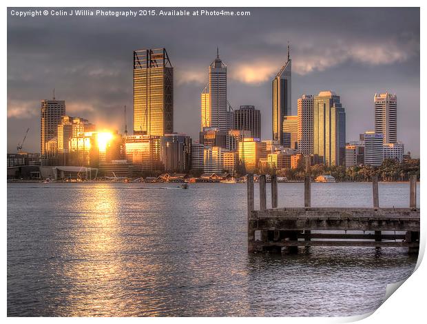  Sunset Reflections Perth WA Print by Colin Williams Photography