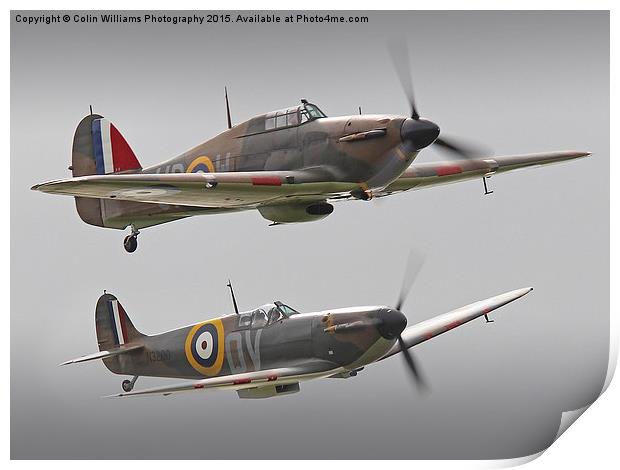   Hurricane And Spitfire Battle Of Britain  Print by Colin Williams Photography