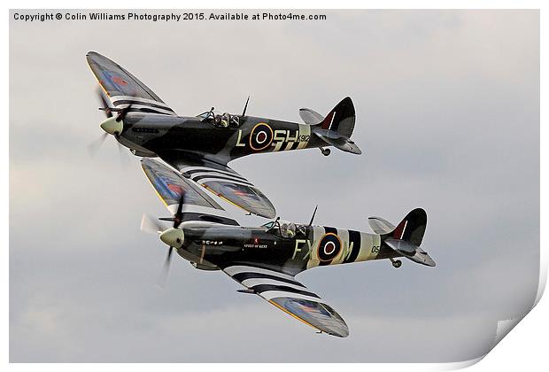  Twin Spitfires Biggin Hill Print by Colin Williams Photography