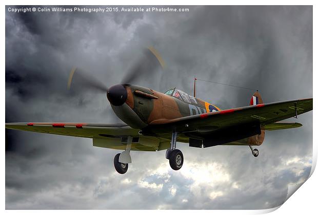  Guy Martin`s Spitfire on Finals Duxford 2015 2 Print by Colin Williams Photography