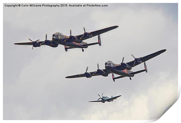  The Two Lancasters  and Spitfire Print by Colin Williams Photography