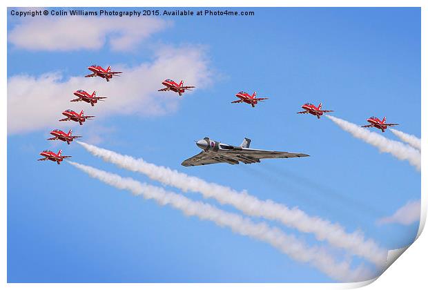  Final Vulcan flight with the red arrows 9 Print by Colin Williams Photography