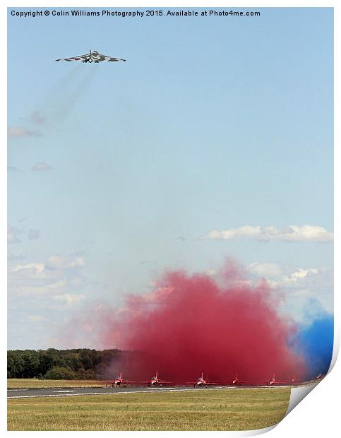   Final Vulcan flight with the red arrows 10 Print by Colin Williams Photography