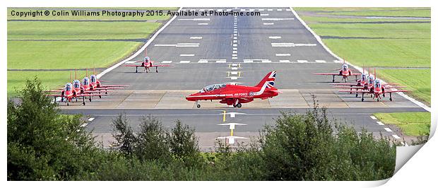   Red Arrows Landing At Farnborough 2015  Print by Colin Williams Photography