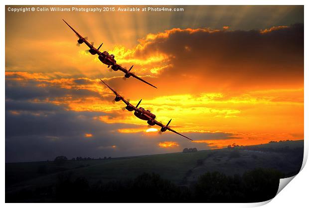  The Two Lancasters at Sunset 1 Print by Colin Williams Photography