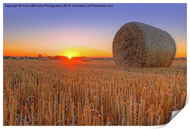  Bales at Sunset 1 Print by Colin Williams Photography