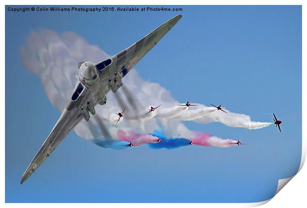  Vulcan And The Red Arrows Print by Colin Williams Photography