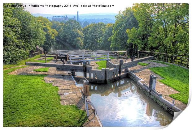  Bingley Five Rise Locks Yorkshire 1 Print by Colin Williams Photography
