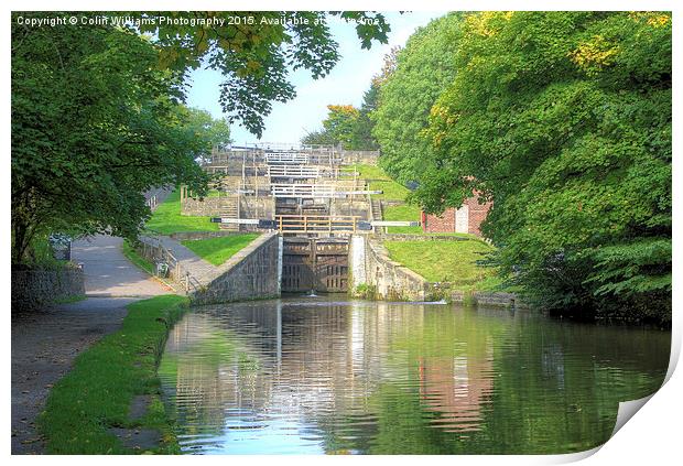 Bingley Five Rise Locks Yorkshire 3 Print by Colin Williams Photography