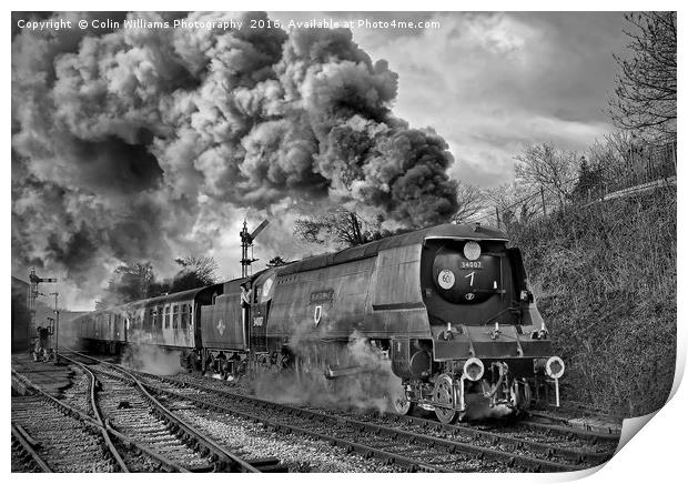  West Country Class Wadebridge Departs BW Print by Colin Williams Photography