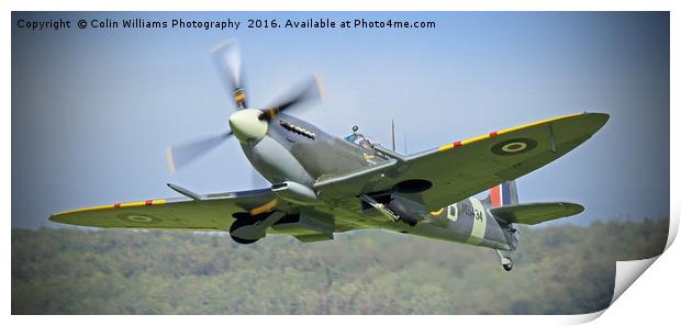 Spitfire Take Off Goodwood BOB 75  Print by Colin Williams Photography