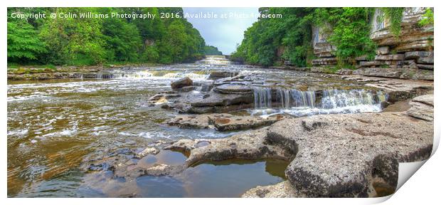 Lower Falls Aysgarth Panorama  - Yorkshire Dales Print by Colin Williams Photography
