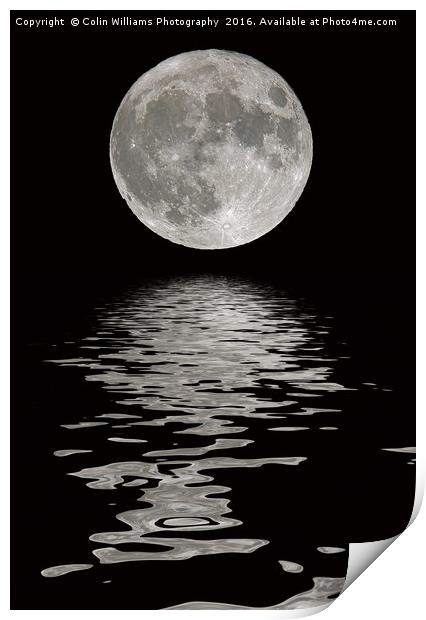 Rising Supermoon 1 Print by Colin Williams Photography