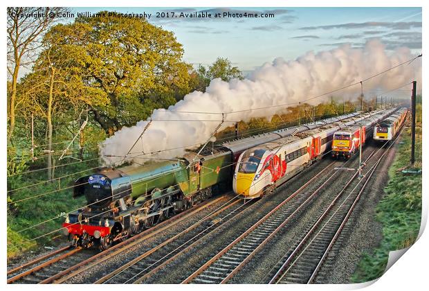 Flying Scotsman and the Four Trains Print by Colin Williams Photography