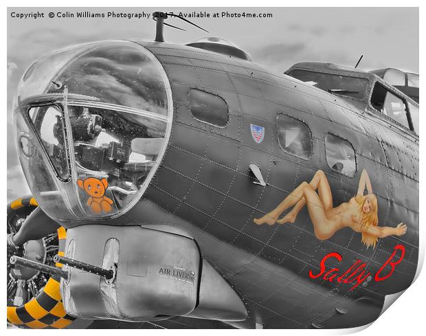 Memphis Belle Known as Sally B - 2 Print by Colin Williams Photography