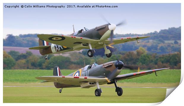 Spitfire Scamble Duxford Print by Colin Williams Photography