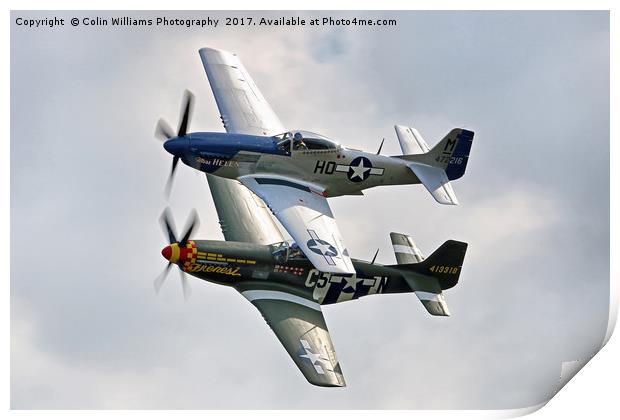 Mustang Flypast  - Duxford 1 Print by Colin Williams Photography