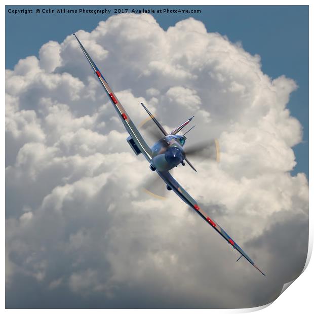 Spitfire in the Clouds Print by Colin Williams Photography