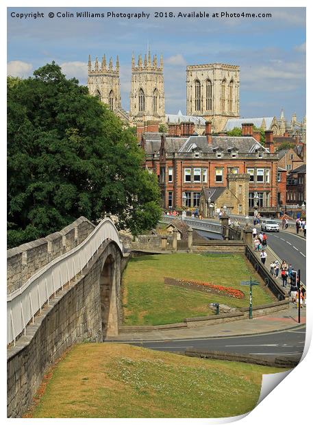 York Minster and The Roman Walls Print by Colin Williams Photography