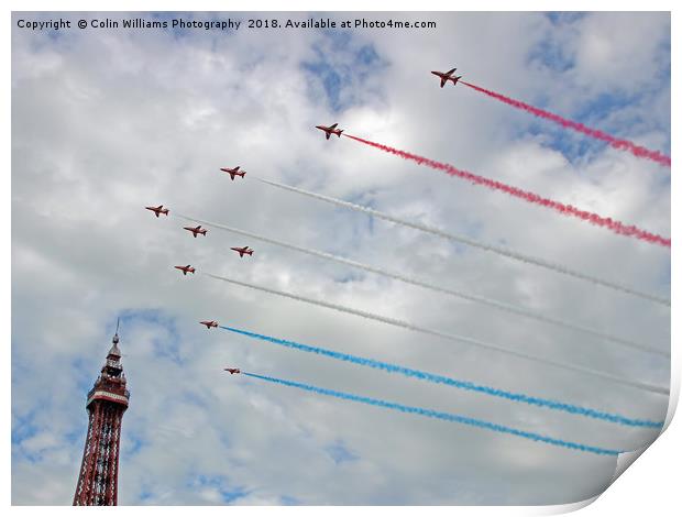The Red Arrows Arrive At Blackpool 2017 Print by Colin Williams Photography