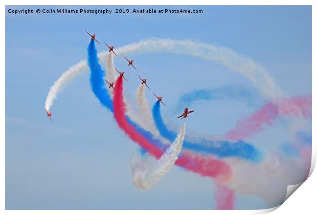 Red Arrows The Tornado Flypast Cosford 2018 Print by Colin Williams Photography