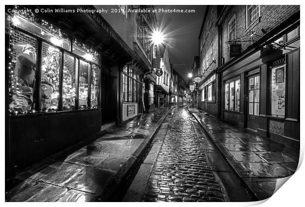 The Shambles At Night 7 BW Print by Colin Williams Photography