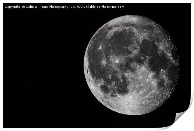 The Moon And Jupiter Print by Colin Williams Photography