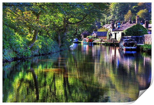 Reflections on The Rochdale Canal At Hebden Bridge Print by Colin Williams Photography
