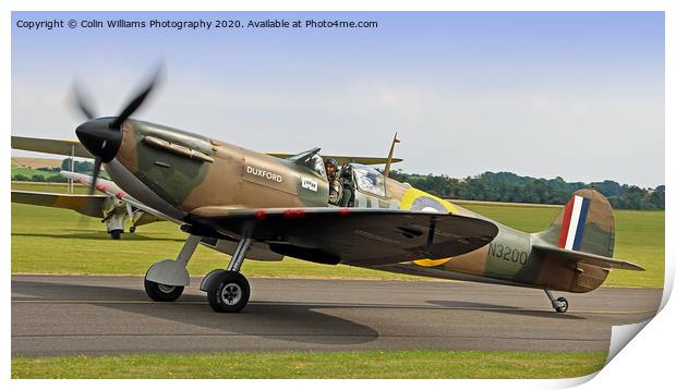 Spitfire At Duxford Print by Colin Williams Photography